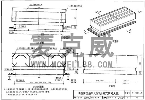 11型開(kāi)敞式橫向天窗