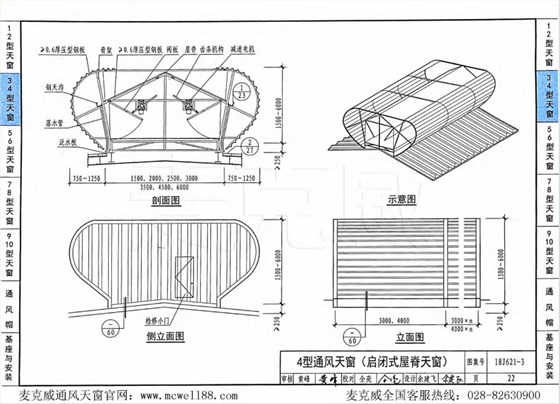 4型通風(fēng)天窗(啟閉式屋天窗)