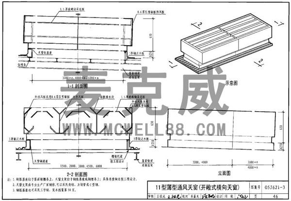 11型開(kāi)敞式橫向天窗