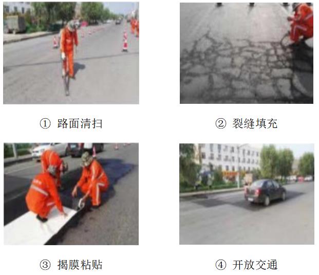網(wǎng)裂修補(bǔ)貼（網(wǎng)裂貼）3步修補(bǔ)路面龜裂網(wǎng)裂